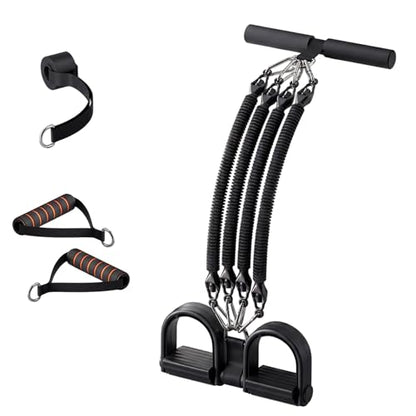 Pedal Resistance Band with Handle, 2026 Upgrade Multifunction Pedal Resistance Band, Elastic Pull Rope for Abs, Legs, Glutes, Arms, Waist - color: Black, size: 25-100 lb
