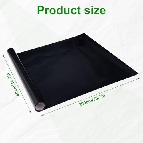 Black Aquarium Background, Static Cling Fish Tank Background 15.7 x 78.7 In | Vinyl Aquarium Backdrop Sticker, Self-adhesive Fish Tank Wallpaper Decoration - size: 78.7"x15.7"
