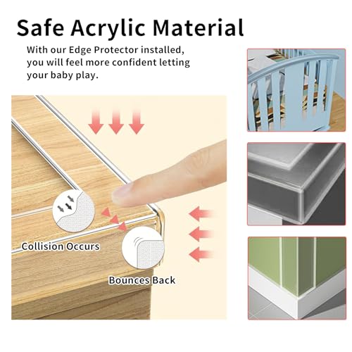 Corner Protector Baby,Clear Edge Protector Strip,Sharp Edge Wrap Cover Tape,Self Adhesive Protective Bumper Guards for Cabinet Door,Desk,Glass Table,Bed Furniture and Wall,2 in x 3.3 FT