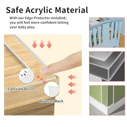 Corner Protector Baby,Clear Edge Protector Strip,Sharp Edge Wrap Cover Tape,Self Adhesive Protective Bumper Guards for Cabinet Door,Desk,Glass Table,Bed Furniture and Wall,2 in x 3.3 FT