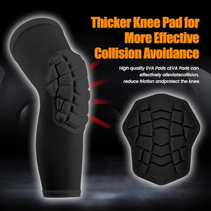 Basketball knee pads, compression leg covers for teenagers and adults, wrestling knee pads, football volleyball, pickleball, weightlifting knee pads (1 black long knee pad, Small) - color: Black, size: Small