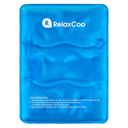 RelaxCoo Large Flexible Ice Pack for Injuries Reusable Gel, 11x14.5 Inches, Cold Compress for Hip, Shoulder, Knee, Back Pain, Swelling, Bruises, Surgery - style: BLUE