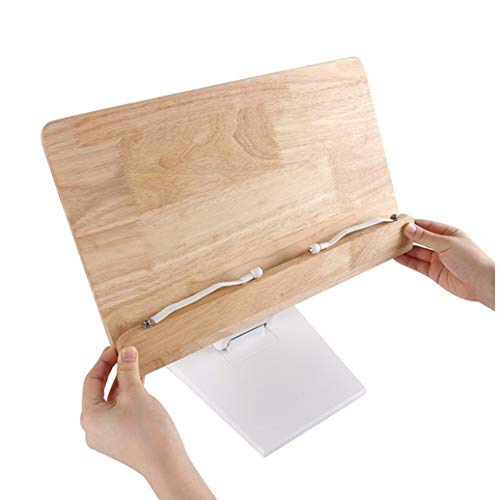EYELEVEL Wooden Book Stand Reading Rest Bookrest Cookbook Laptop Holder for Textbook Music Score Desk Laptop Height Adjustable 270° Angle Adjustable