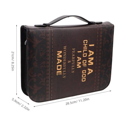 Bible Cover, Carrying Book Case Church Bag Bible Protective with Handle and Zippered Pocket Scriptures Storage Bag for Religious Book