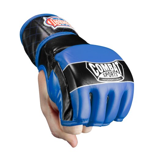 Combat Sports Traditional MMA Fight Gloves - color: Black / Blue, size: XX-Large