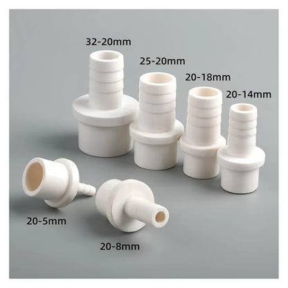 1~15PCS 20/25/32mm To 5~25mm PVC Pagoda Pipe Connectors Garden Irrigation Soft Hose Adapter Aquarium Fish Tank Fittings(OD 20mm to 12mm,White (5 PC)) - color: OD 20mm to 12mm, size: White (5 PC)