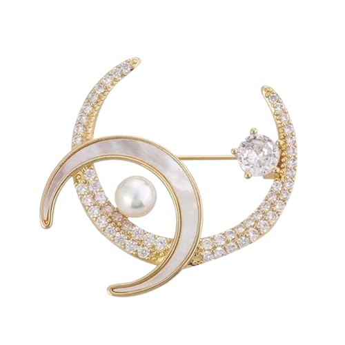 Chic Pearl Crystal Brooch Pins for Women Girls Fashion Shawl Pin Corsage Brooch Party Ceremony Accessories Dance Banquet Pins - color: 5#