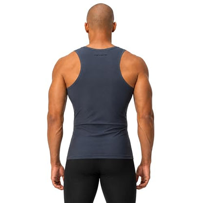 DEVOPS 3 Pack Men's Muscle Dry Fit Compression Tank Top Sleeveless Shirt | Compression Fit, Wicking, 4-Way Stretch, Running, Workout, UPF 50+, Sleeveless - color: Black / Charcoal / White, size: X-Large
