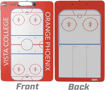 HOOPSKING Customized Ice Hockey Coaching Dry Erase Board | Personalized Hockey Clipboard | Blue Acrylic Letter Size | 15x11 inches | 100 Sheet Capacity - size: 9.5-15
