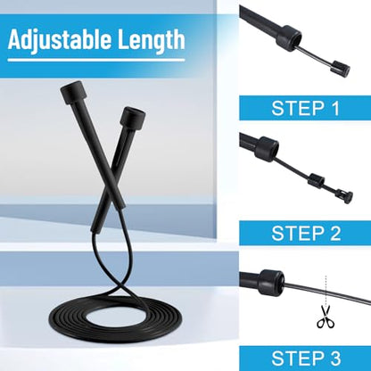 10 Pack Jump Ropes for Kids, Adjustable Jumping Ropes, 5 Colors | Lightweight Speed Rope, PVC Skipping Rope with Plastic Handles for Women, Men, Outdoor Fitness Exercise, Training, Racing