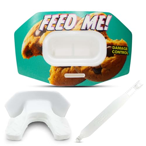 DAMAGE CONTROL Youth Football Mouth Guard – Breathable No Boil Mouthpiece, Protects Lips & Teeth, Works with Braces, Includes Helmet Strap – Sports Gear & Accessories (Feed Me!) - color: Feed Me!