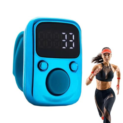 Clicker Counter Portable Hand Finger Counting Clicker | Smart for Family Friends Home Young People Elderly Office Daily Wear - color: Blue