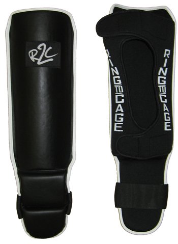 R2C Hook&Loop MMA Grappling Shin Instep - Open Back for Muay Thai, MMA, Kickboxing - size: Large