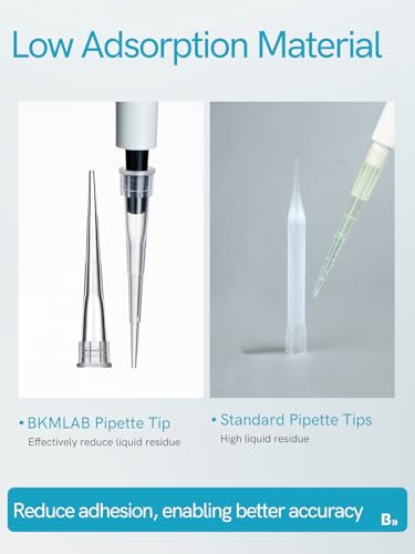 Pipette Tips 10uL 1000pcs, Universal Pipetting Tips, DNase/RNase Free and Pyrogen Free, Low Retention, Laboratory Liquid Handling, Autoclavable, Polypropylene (PP) - size: 10uL(1000PCS)