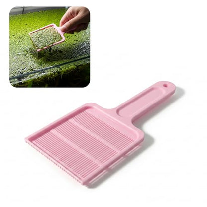 Duckweed Remover Tool for Aquarium, Floating Plant Skimmer | Aquarium & Pond Skimmer Tool for Duckweed, Salvinia and Water Lettuce Removal, Durable Plastic Plant Remover (Pink) - color: Pink