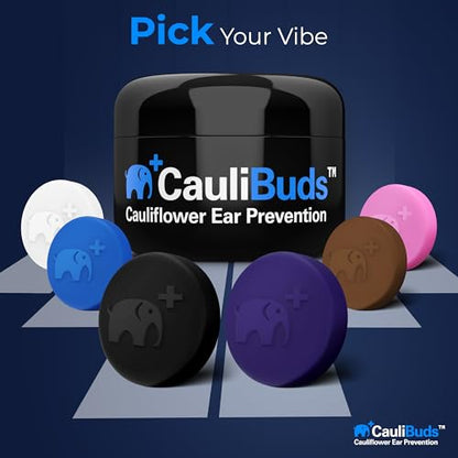 CauliBuds™ Cauliflower Ear Magnet - Premium Silicone Ear Magnets Cauliflower Ear - Pressure Earrings Magnetic Ears - Treatment in BJJ, Wrestling, MMA, & Rugby - Cauliflower Ear Draining Kit (Blue) - color: Blue