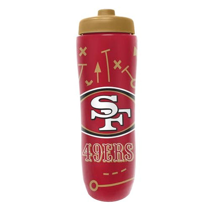Party Animal NFL Football Squeeze Bottle, 32 oz BPA-Free Sports Water Bottle with Quick Flow for Kids & Adults, San Francisco 49ers - color: San Francisco 49ers
