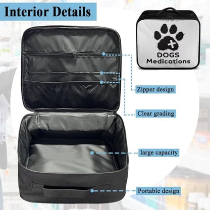 Gomyblomy Customized Dog First Aid Kit Empty First Aid Kit Bag Dogs Medications Print Medium Emergency Kit for Home Cars Travel Medical Supplies Storage Add Your Image and Color - color: Dog Medication Customized Print