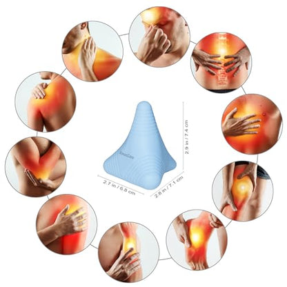 Trigger Point Massage Ball Manual Massager Tool 2.8”×2.9”. Blue | Silicone Massage Ball for Muscle Knot Deep Tissue Myofascial Release Physical Therapy Hip Flexor Iliacus Psoas Hand Foot Back - color: Blue