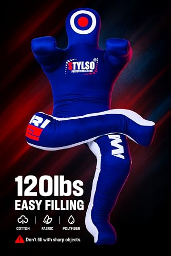 Grappling Dummy for Adults, Unfilled Wrestling Dummy, Hanging Jiu Jitsu Dummy for BJJ, MMA, Judo, Karate, Martial Arts - color: Blue Sit, 6ft / 72 inches