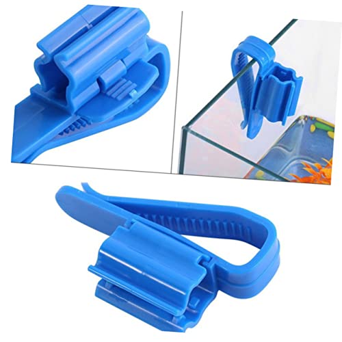 4pcs Aquarium Filtration Hose Holder Clip for Water Pump Tube Stabilization Easy Attach Water Clip for Tropical Fish Tank Cleaning and Maintenance - size: 8.50X2.60X1.80CM
