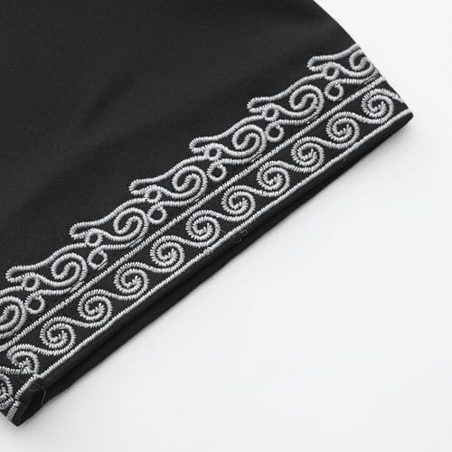Lmdudan 2026 Middle East Arab Robes for Men Muslim Thobes - Long Sleeve Loose Hood Long Gown Dress Muslim Kaftan Thobe - color: 2-black, size: X-Large