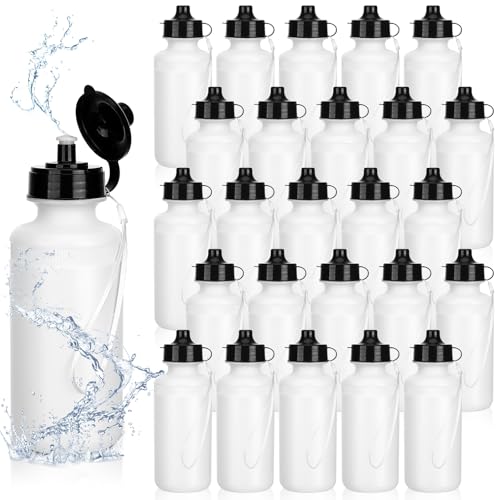 Zubebe 36 Pcs Sports Water Bottles Bulk Squeeze Reusable Bpa-free Plastic Water Bottles End of the Year Gifts Summer Gifts for Students School Travel Hiking Cycling Event Team Gift - color: White