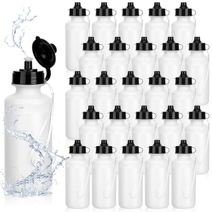 Zubebe 36 Pcs Sports Water Bottles Bulk Squeeze Reusable Bpa-free Plastic Water Bottles End of the Year Gifts Summer Gifts for Students School Travel Hiking Cycling Event Team Gift - color: White