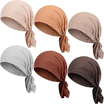 Syhood Slip on Pre Tied Head Scarves for Women - color: Natural Tones