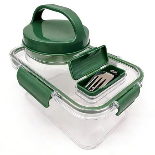 Salad Lunch Container Leakproof Salad Container to Go with 4 Dressing Cups & Folding Fork Portable for Fresh Meal Prep