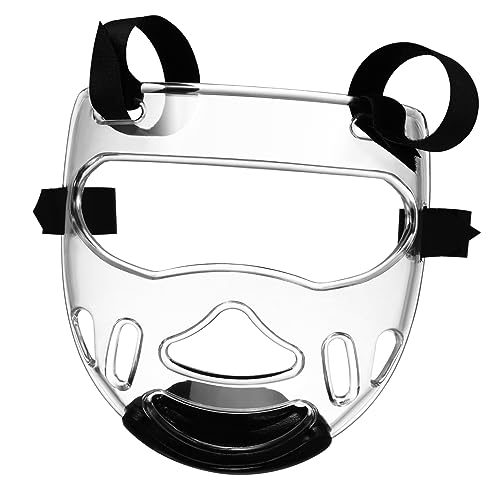 Angoily Taekwondo Mask, Clear Kickboxing Sparring Headgear, Breathable Martial Arts Face Protection - color: 1pc