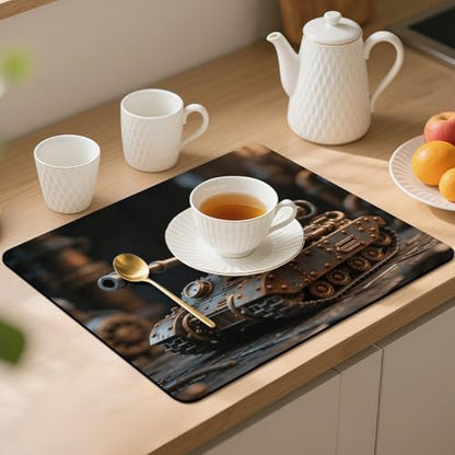 Steam Tank Model Desk Mat Washable Table Protector Waterproof Table Cover Protector Desk Placemats Heat Resistant Non-Slip Desks Cover for Desktop, Coffee Dining Tables 50x40cm - size: 50x40cm
