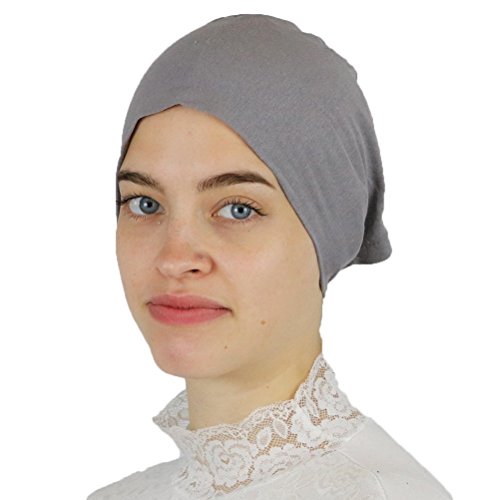 Modefa Islamic Women's Non-Slip Cotton Hijab Bonnet Cap Underscarf - color: Dark Grey