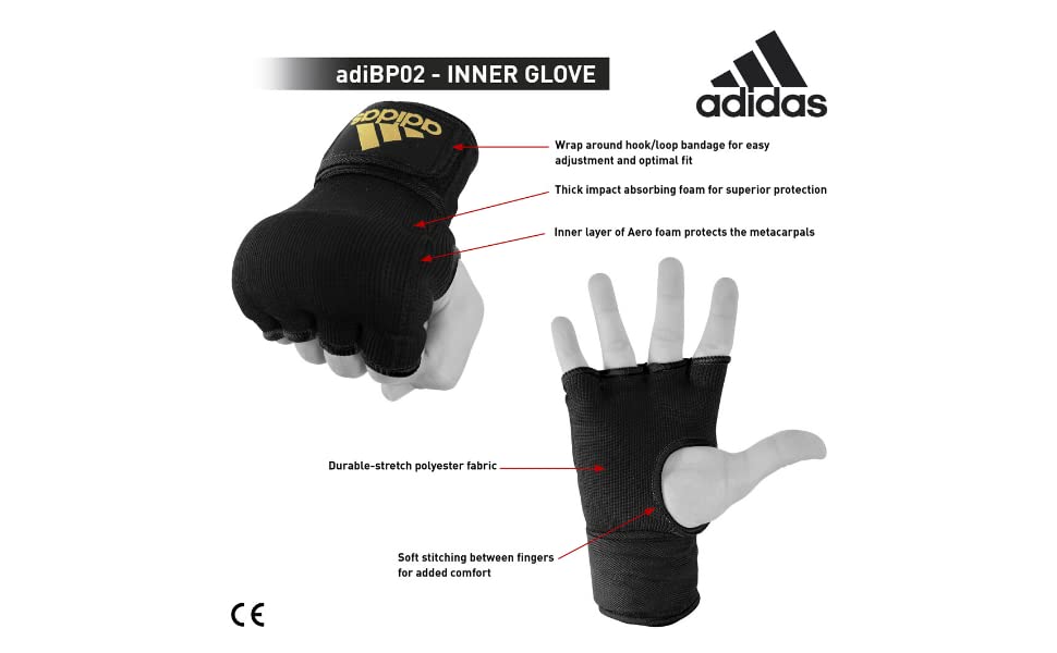 adidas Home Gym Bundle - Home use Heavy Bag (Black White, Black Gold, Black Red / 3ft, 4ft, 5ft) + Hybrid 80 Boxing Gloves (Black White, Black Red, Black Gold / 8oz, 12oz, 16oz) + Protective Inner gloves (Black Gold / Medium) – for Boxing, Training, Fitne