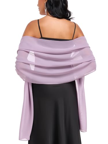 Shawls and Wraps Soft Chiffon Scarve Scarf For Evening Party Dresses Wedding Stole - color: Violet