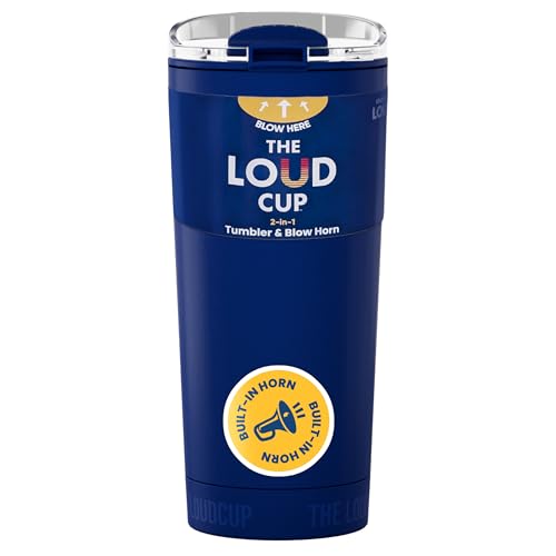 The LoudCup 16 oz 2-in-1 Water Bottle & Noisemaker, Classic Navy - color: Classic Navy, size: 16 Ounces
