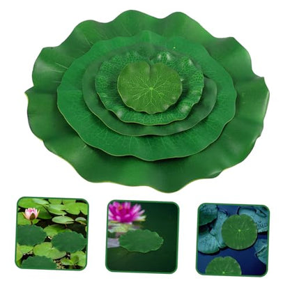 5pcs Simulation Lotus-Leaves Floating Decor Vivid Artificial Lily Pads for Aquarium Garden Decoration Material for Fish Shade Event Display