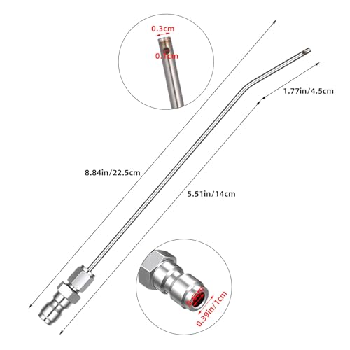 Garneck High Pressure Spray Needle Washer Flush Wand Stainless Steel Spray Needle For Washer Cleaning Machine Home Use 8. 85 Inch Silver