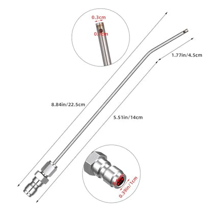 Garneck High Pressure Spray Needle Washer Flush Wand Stainless Steel Spray Needle For Washer Cleaning Machine Home Use 8. 85 Inch Silver