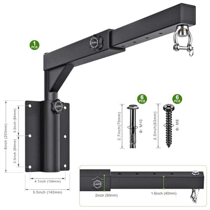 BeneLabel Wall Mount Heavy Bag Hanger, Heavy Duty Punching Bag Stand, Boxing Bag Bracket for Home Gym Indoor Outdoor, 800 LB Capacity - color: 13-17" Height Adjustment