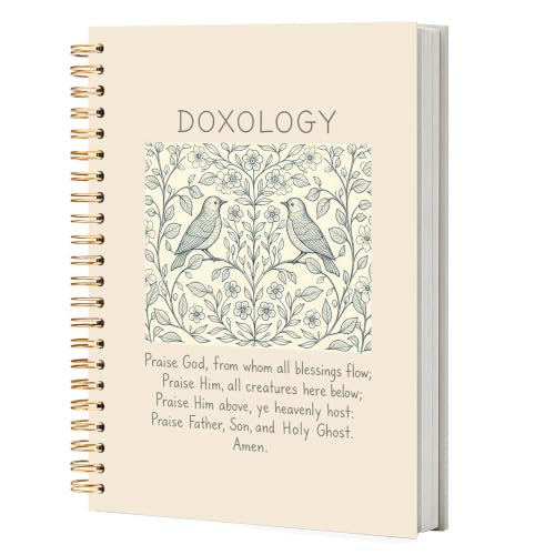 NATSUNO Christian Doxology Spiral Notebook Journal 5.5x8.3in - color: White Bible Bird