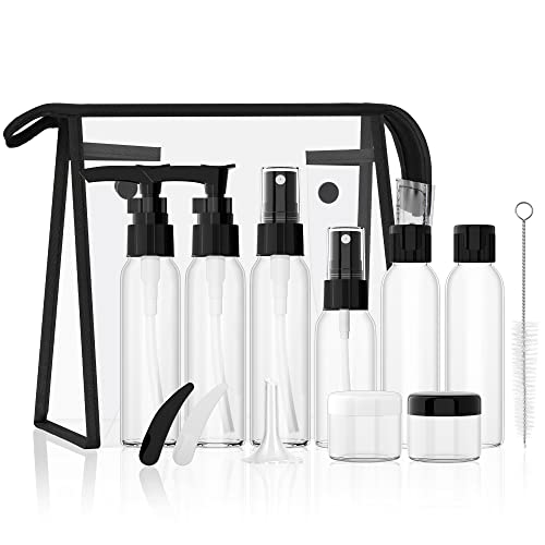 Morfone Travel Bottles Kits -TSA Approved Travelling Size Containers for Toiletries Leak Proof Refillable Liquid Travel Essentials with Toiletry Bag for Cosmetic Shampoo Conditioner Lotion