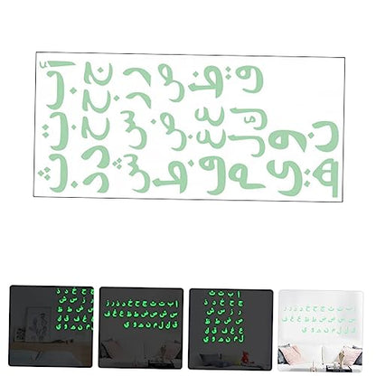 Toddmomy Arabic Alphabet Glow Dark Wall Sticker Educational Decals for Boy Girl Room Nursery Decorative Arabic Letters Wall Art