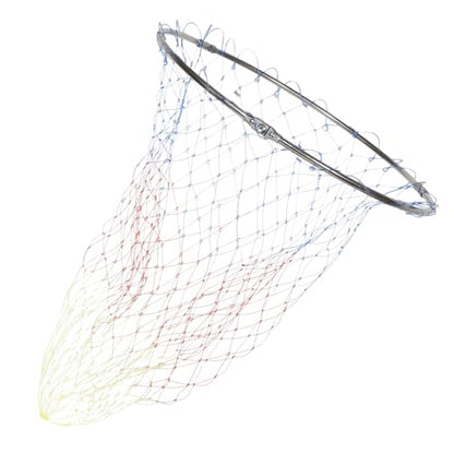 BESTonZON Replacement Fishing Mesh Net Head 40cm Stainless Steel Portable Fish Landing Net with Colorful Printed Mesh and 8mm Connector for Freshwater and Saltwater Fishing