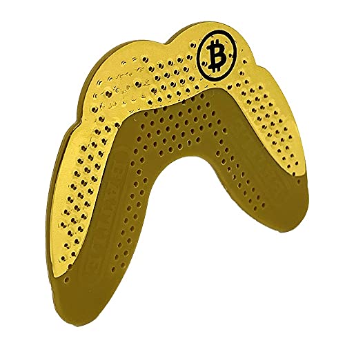 Battle Sports Ultra-Slim Grillz Football Mouthguard, Chrome Gold | Show off your style, Lightweight mouthpiece, Exceptional breathability, Remoldable technology, Low-heat customized fit - color: Chrome Gold