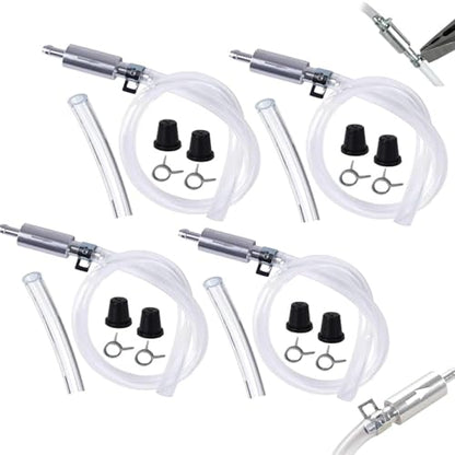 4 PCS Universal Brake Fluid Deflerator, Brake Bleed Hose, Brake System Bleeding Tools, Auto Motorcycle Clutch One-Way Check Valve Tube Deflation Tool Kit Hose with Metal Clamp (4 PCS) - color: 4 PCS
