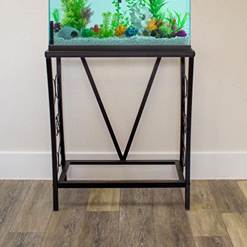 Aquatic Fundamentals 20 Gallon Metal Aquarium Stand, 24.3" L x 12.5" W, Black - size: 20 Gallon