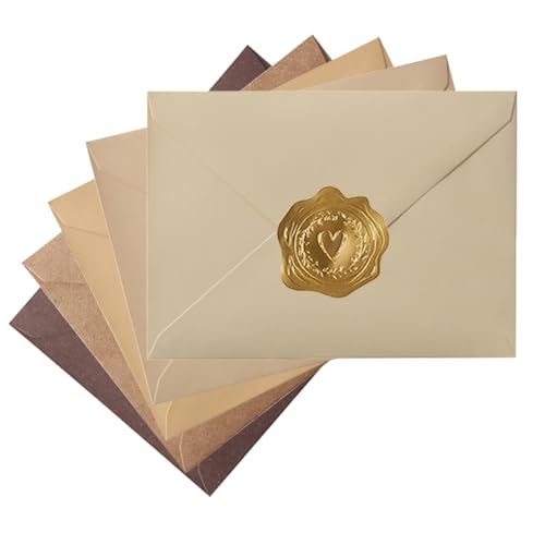 50 Pack Colored A7 Invitation Envelopes 5x7 Brown, 5 1/4 x 7 1/4 in - color: Brown, size: 5 1/4 x 7 1/4 inches