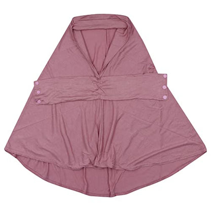 AIBEARTY Women Fashion Instant Muslim Turban Hijab with Snap Fastener Breathable Headscarf Bonnet Cap Turban Hat Shawl - color: Modal Pink - 3 Buttons