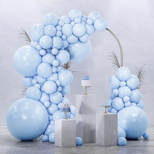 PartyWoo Baby Blue Balloons 99pcs Different Sizes of 36 18 12 10 5 Inch Light Pastel Sky Aqua Blue Balloon Arch Kit Garland for Graduation Baby Shower Gender Reveal Easter Party Decorations Blue-Q13 - color: Blue-q13